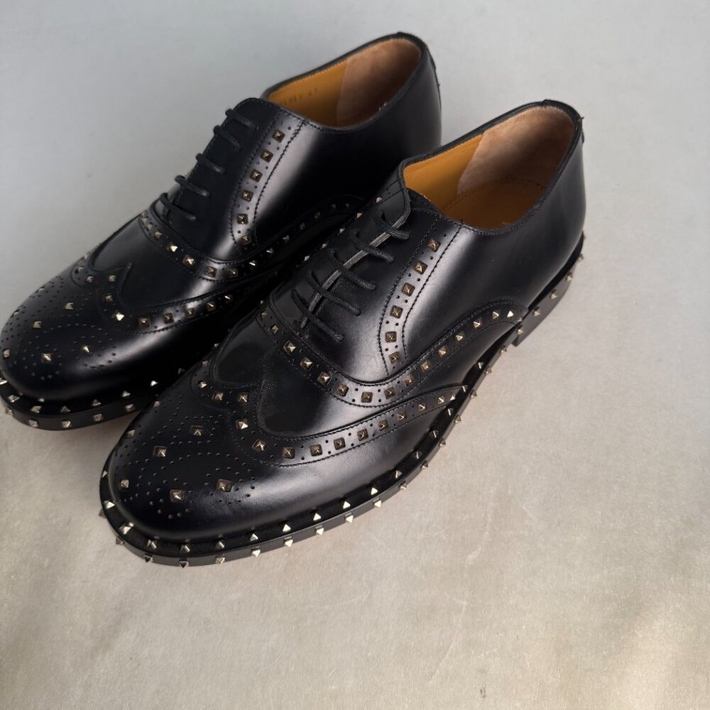 Valentino Garavani LY0S0949 ABG 0NO Men's Dress Shoes Oxford Black Metal - Picture 2 of 8